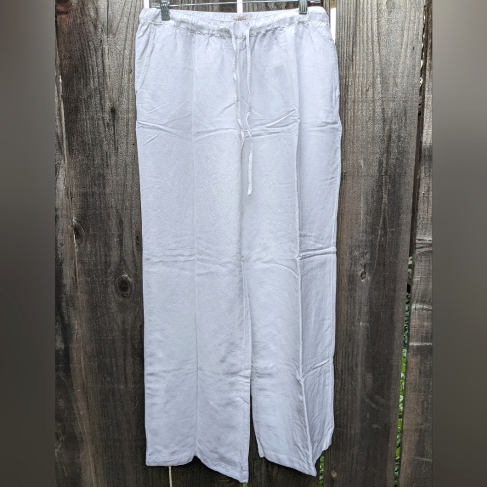 White Merona Wide Leg Linen Pants